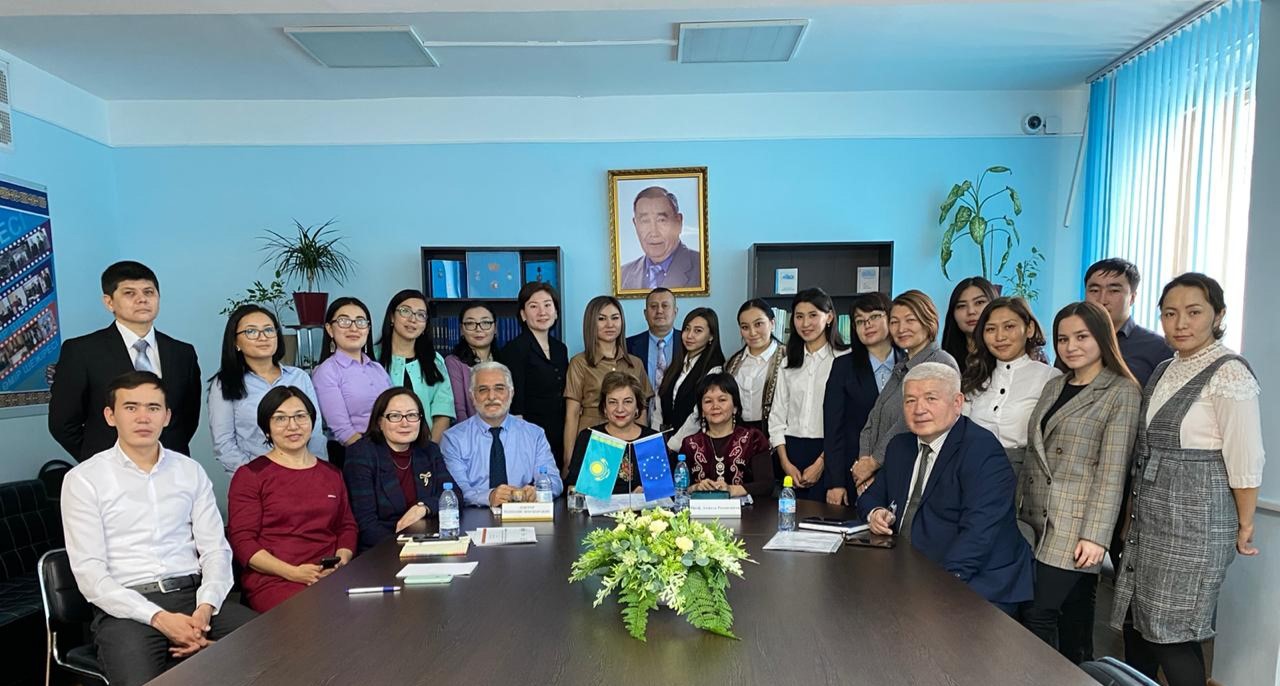 Group picture with the staff and participants at the special classroom Liaison Office( № 2506), faculty of Computer Systems and Vocational Education at S.Seifullin KATU, , Kazakhstan, Nur-Sultan. This classroom equipped with all necessary tools for inclusive education.